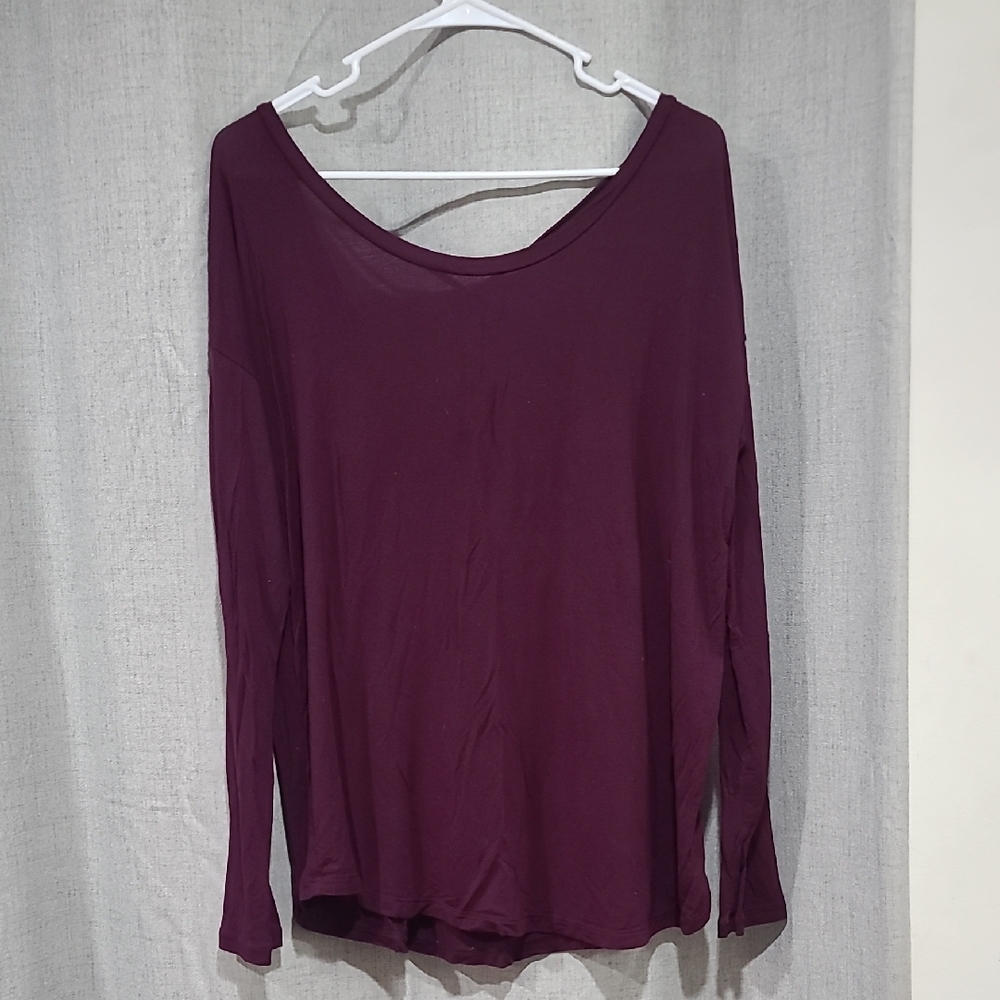 PINK Victoria's Secret Deep Purple Long Sleeve Tee
